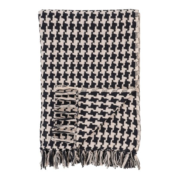 Zijden Plaid - Plaid, zwart/beige, 130x180 cm