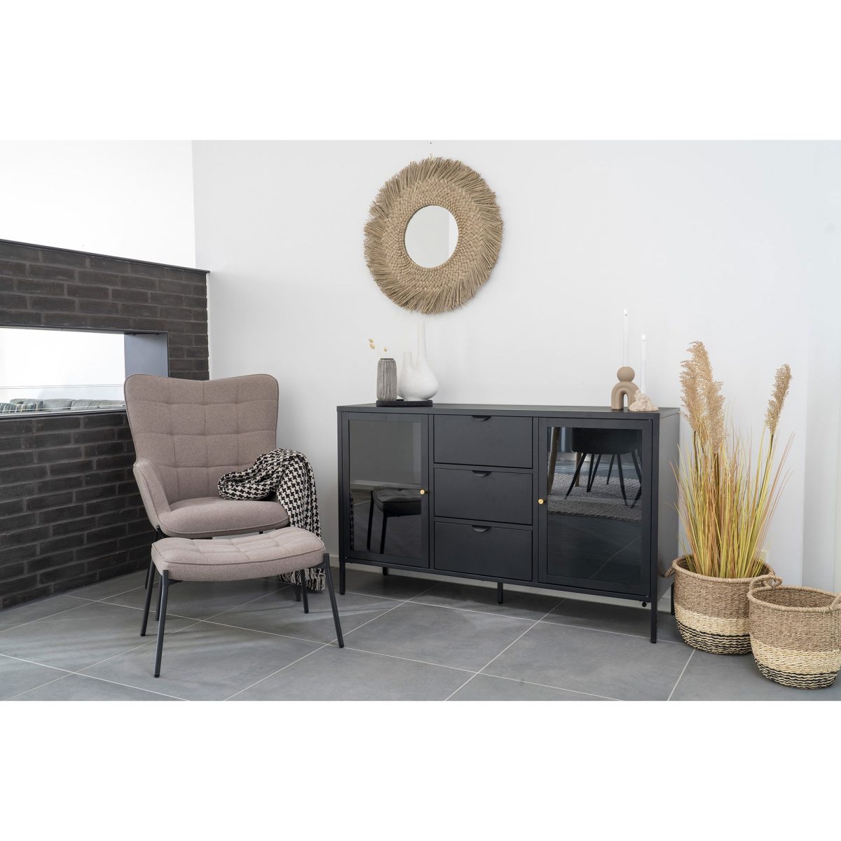 Zijden Plaid - Plaid, zwart/beige, 130x180 cm - Afbeelding 3