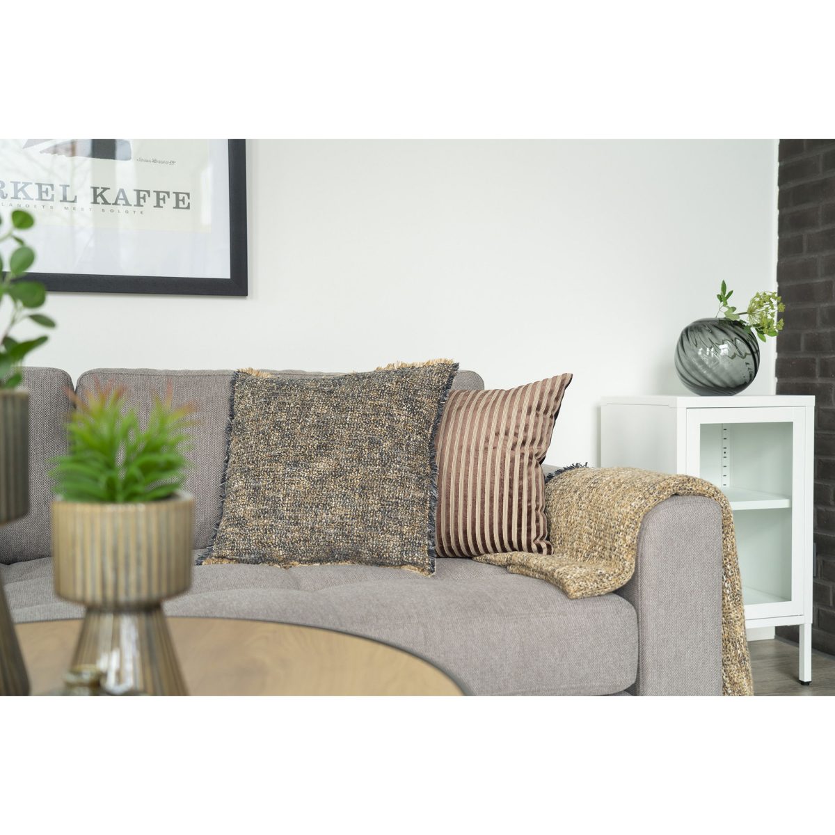 Perth Kussen - Kussen, beige/bruin, 45x45 cm - Afbeelding 2