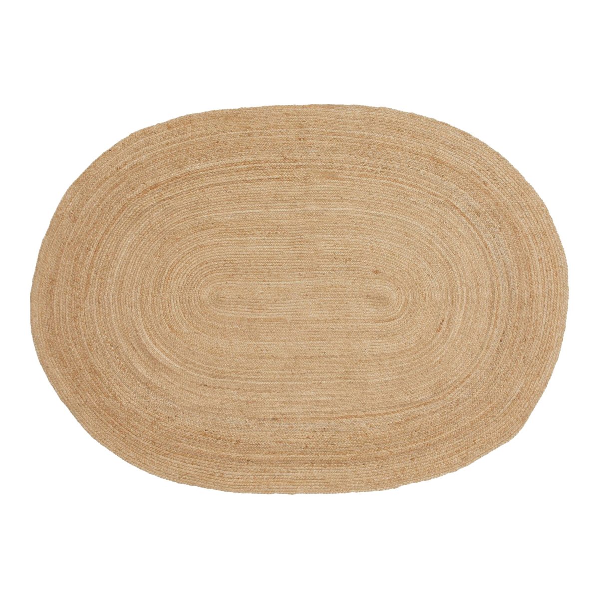 Bombay Tapijt - Tapijt van gevlochten jute, naturel, ovaal, 140x200 cm - Afbeelding 1