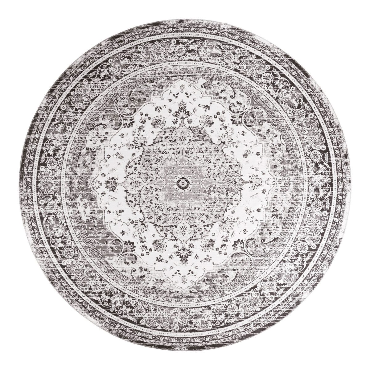 Havana Tapijt - Tapijt, zwart/wit, Ø200 cm - Afbeelding 1