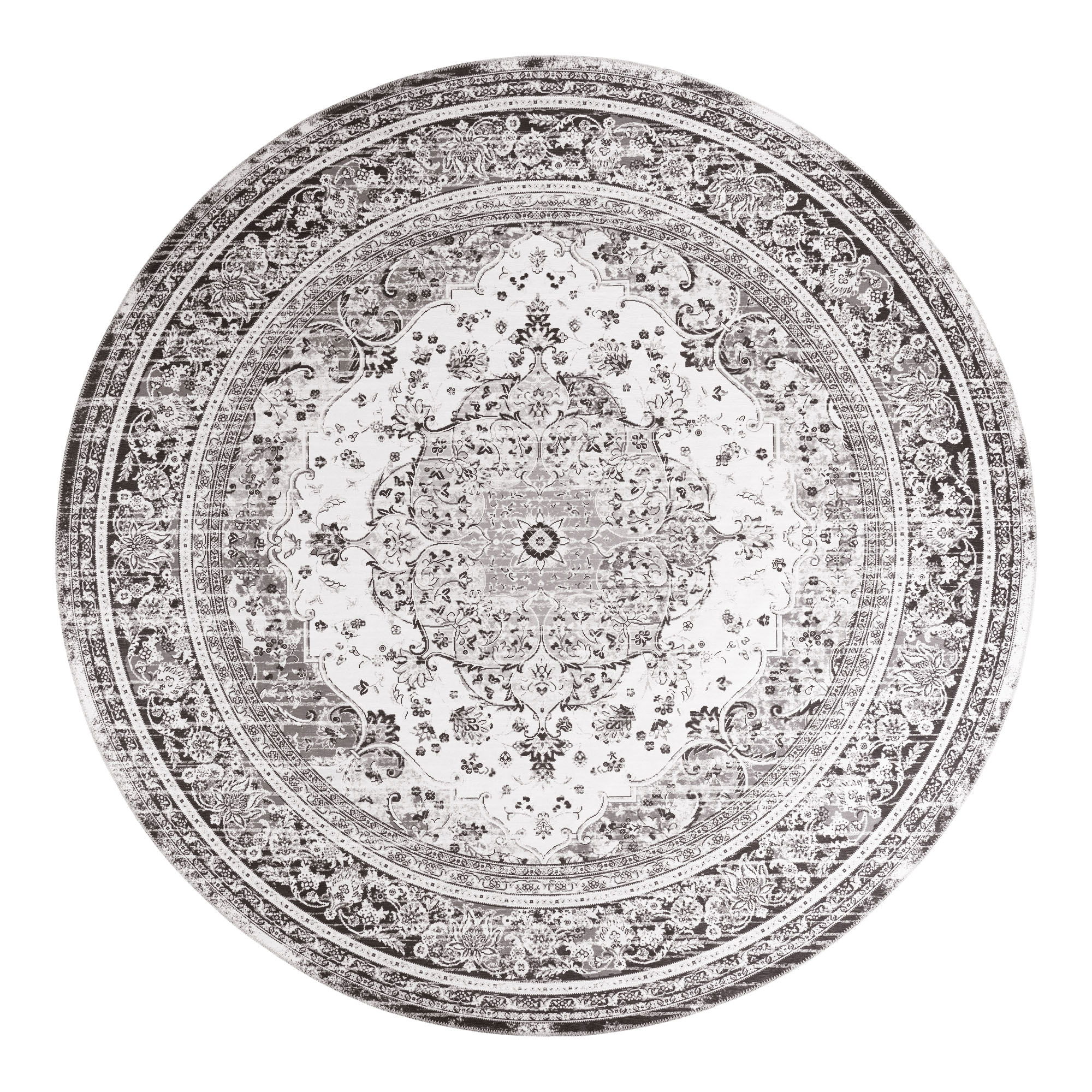 3981280-0.jpg Havana Tapijt - Tapijt, zwart/wit, Ø200 cm - Afbeelding 1