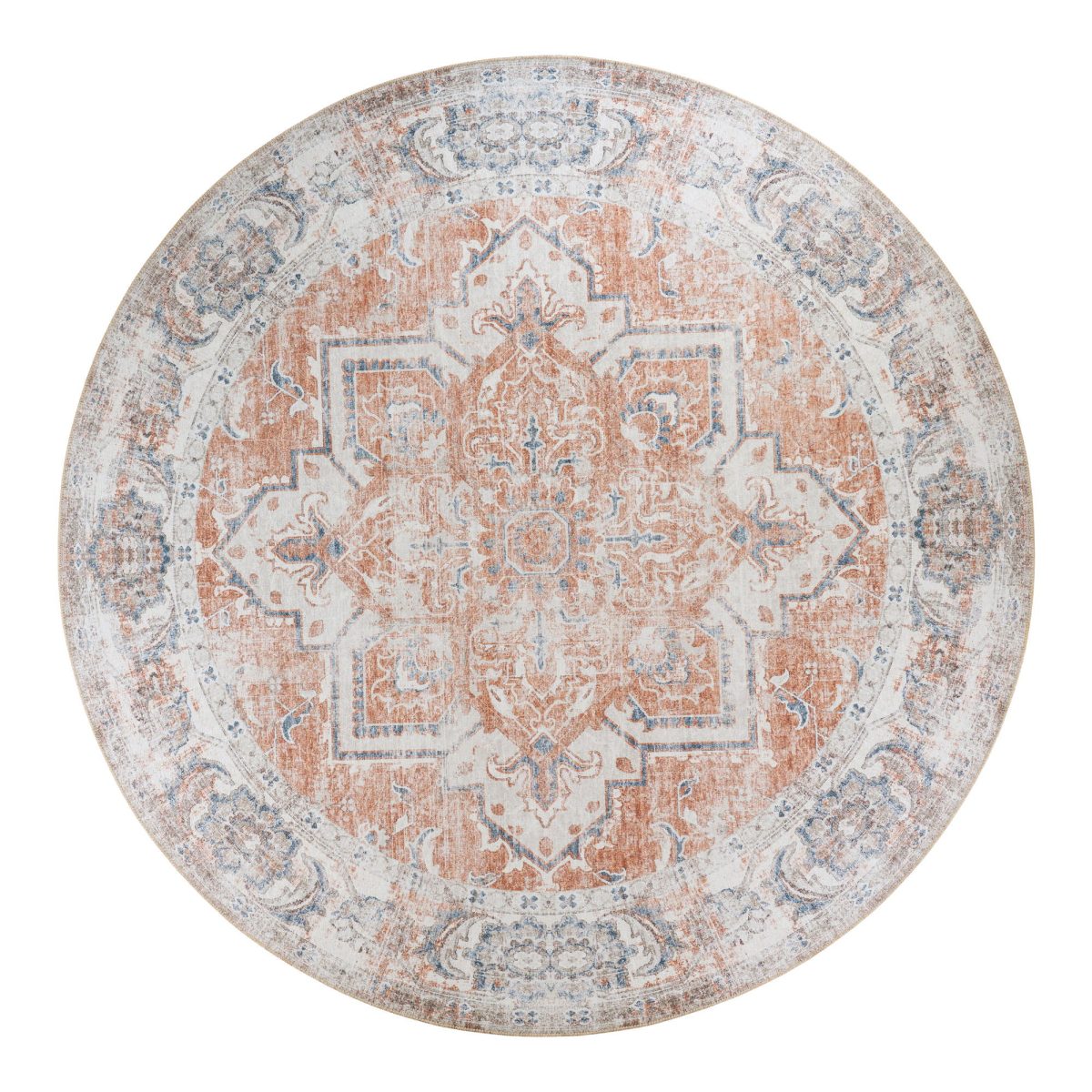 Havana Tapijt - Tapijt, oranje/blauw, Ø200 cm - Afbeelding 1