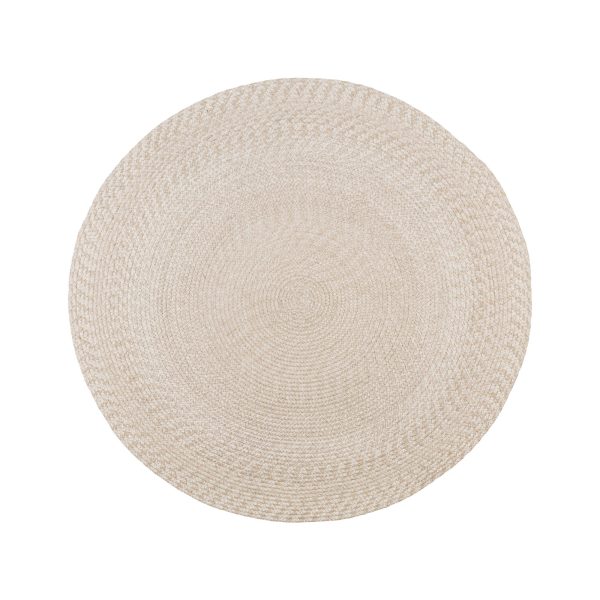 Menorca tapijt - tapijt van 100% gerecycled plastic, zand, Ø120 cm