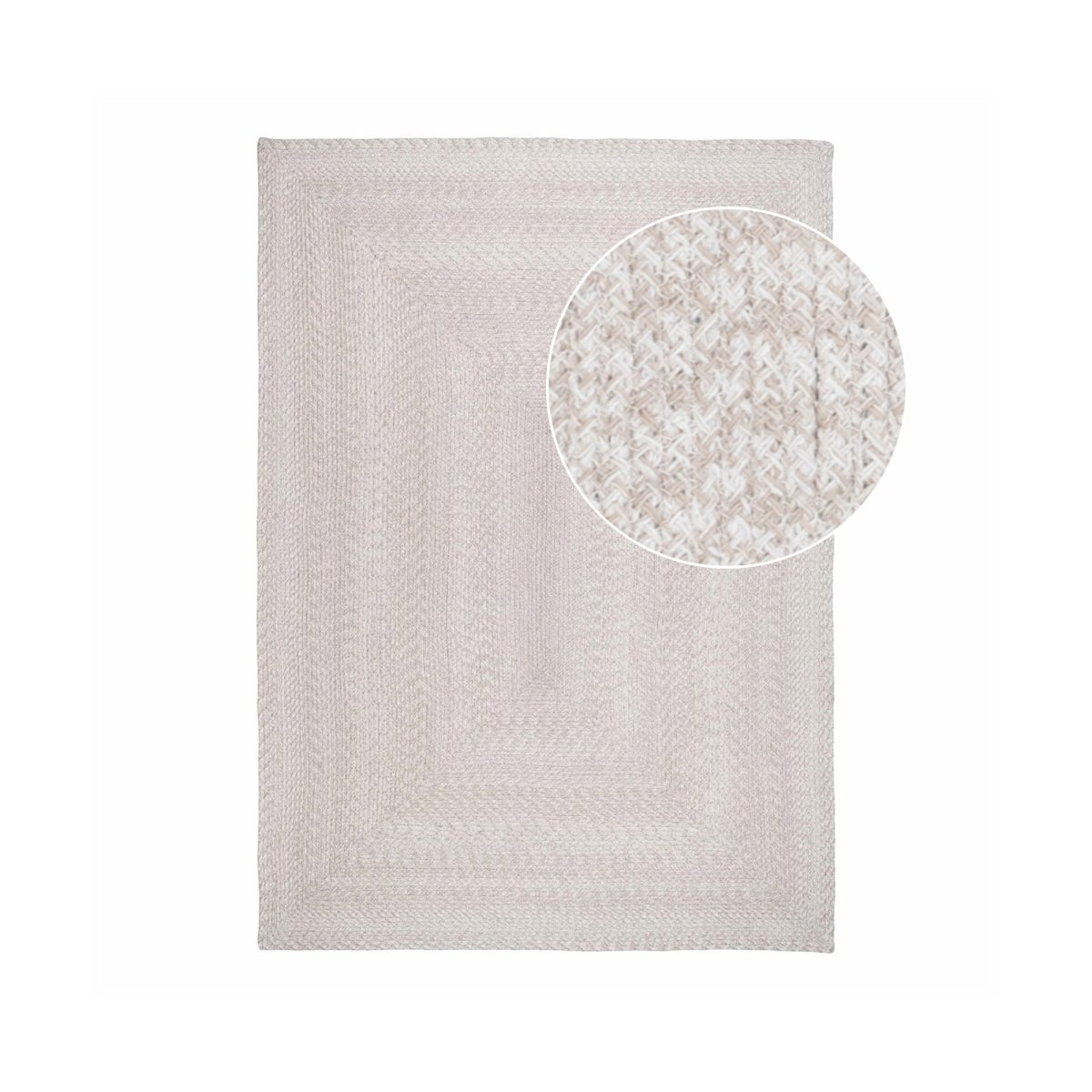Menorca tapijt - tapijt van 100% gerecycled plastic, zand, 140x200 cm - Afbeelding 1
