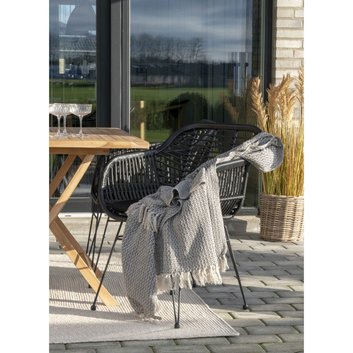 Menorca tapijt - tapijt van 100% gerecycled plastic, zand, 140x200 cm - Afbeelding 4