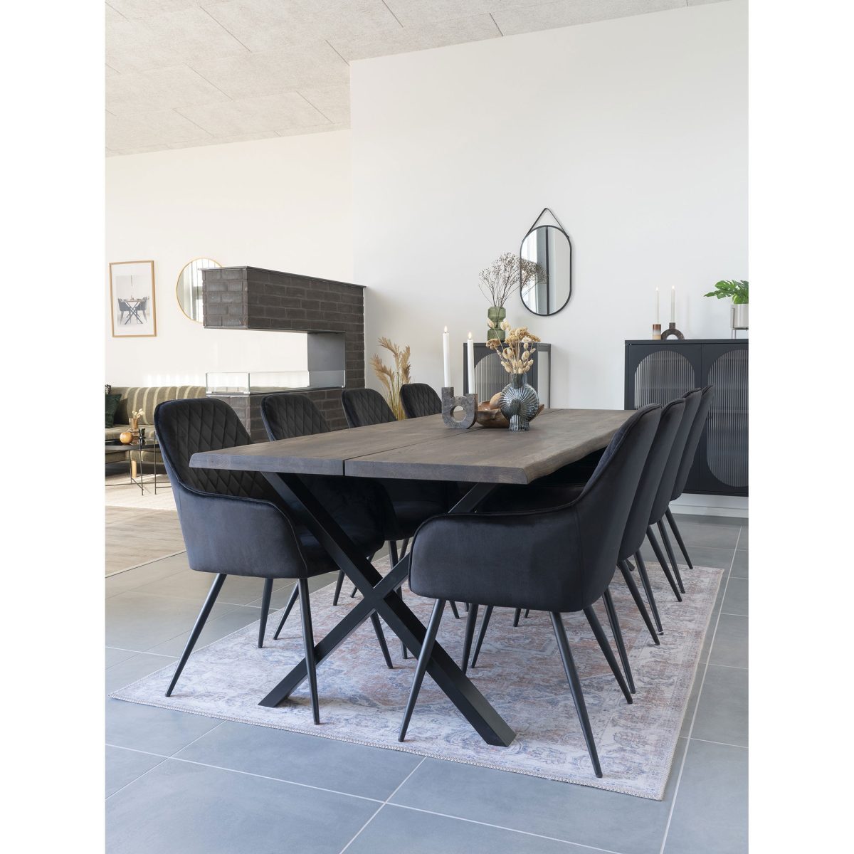 Trapani spiegel - Spiegel met zwart stalen frame en PU band 35x60 - Afbeelding 3