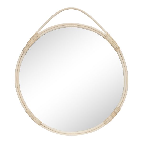 Malo spiegel - Ronde spiegel van natuurlijk rattan Ø50 cm