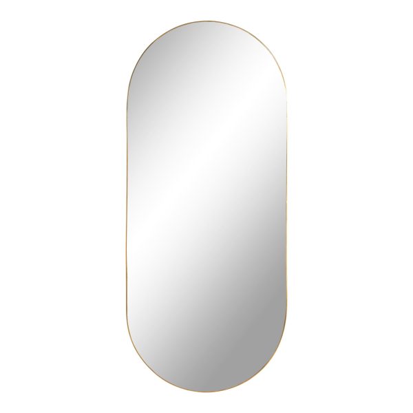 Miroir ovale Jersey - Miroir ovale avec cadre aspect laiton 35x80 cm