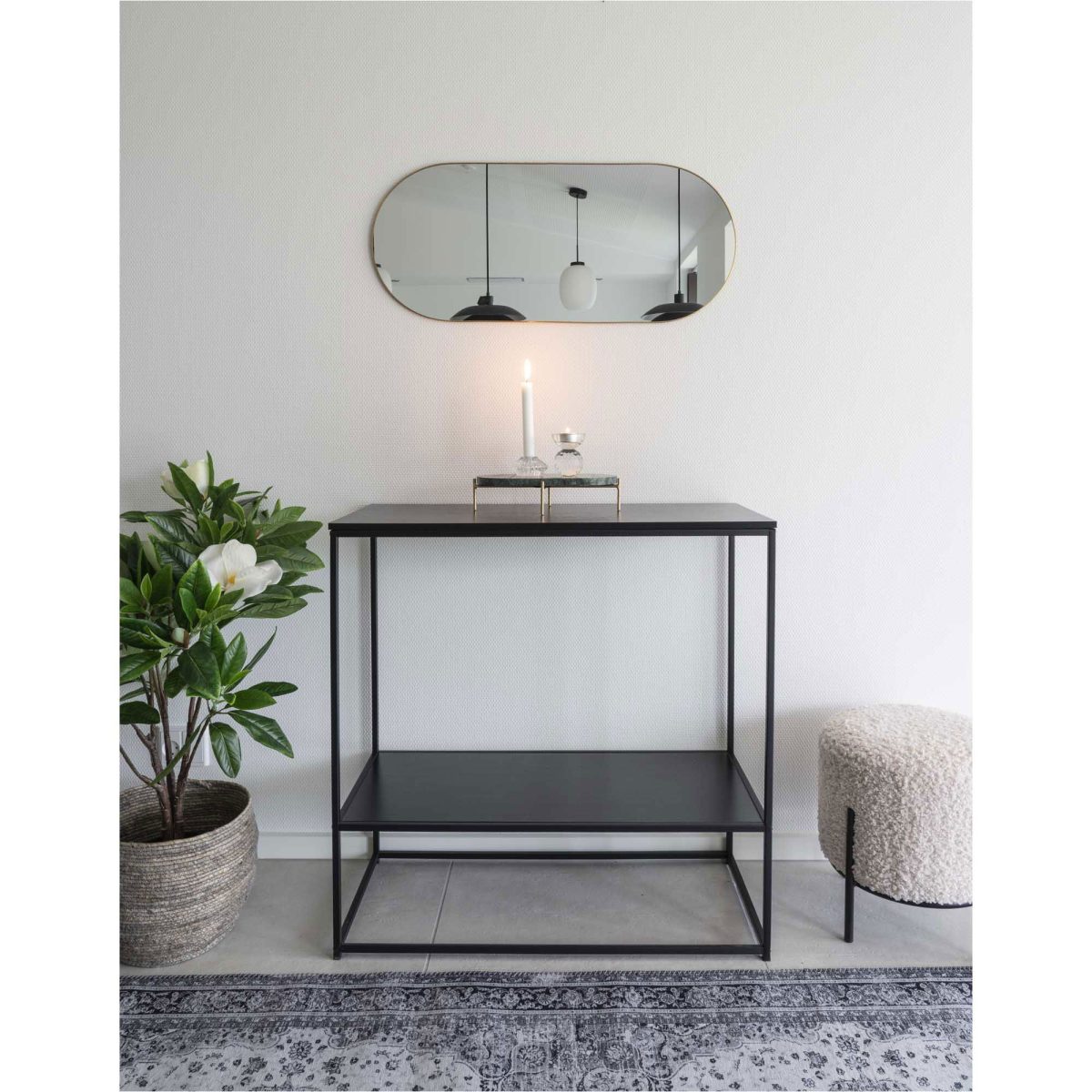 Miroir ovale Jersey - Miroir ovale avec cadre aspect laiton 35x80 cm - Afbeelding 2