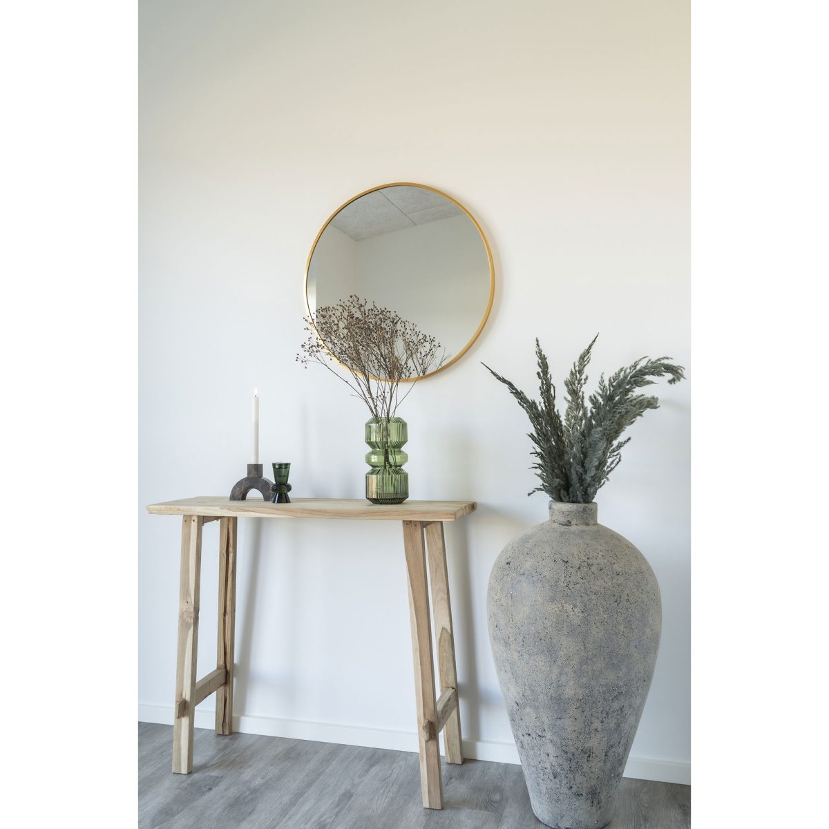 Madrid Spiegel - Spiegel met messing-look frame Ã˜60 cm - Afbeelding 2