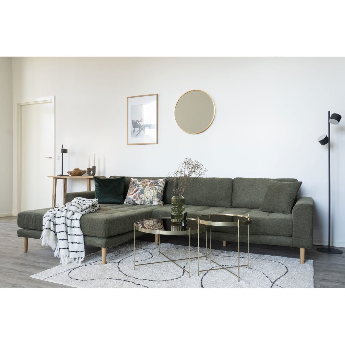 Madrid Spiegel - Spiegel met messing-look frame Ã˜60 cm - Afbeelding 5