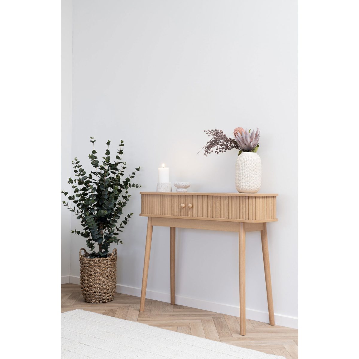 Hue Planter - Bloempot, zeegras, rond, natuurlijk, set van 3 - Afbeelding 4