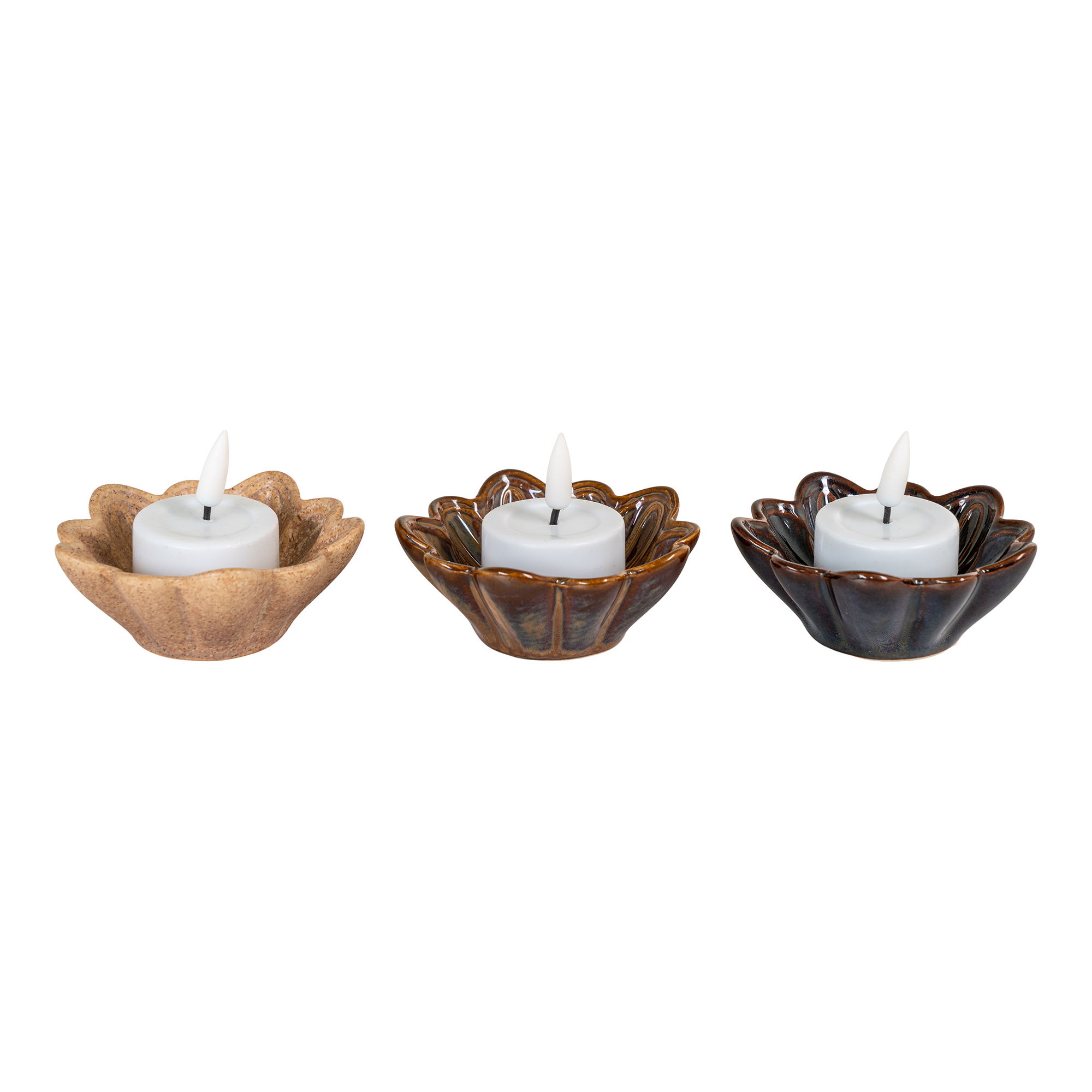 4441704-2.jpg Kom - Kom, keramiek/beige/bruin/donkerbruin, ø8,5x3,5 cm, set van 3 - Afbeelding 3