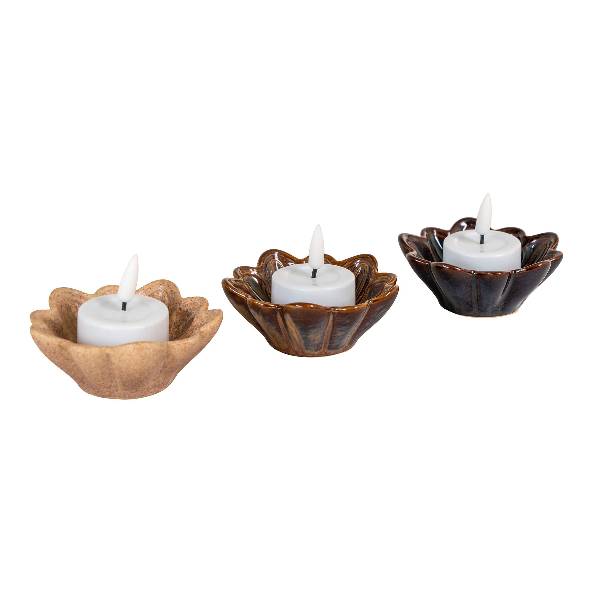 4441704-4.jpg Kom - Kom, keramiek/beige/bruin/donkerbruin, ø8,5x3,5 cm, set van 3 - Afbeelding 5