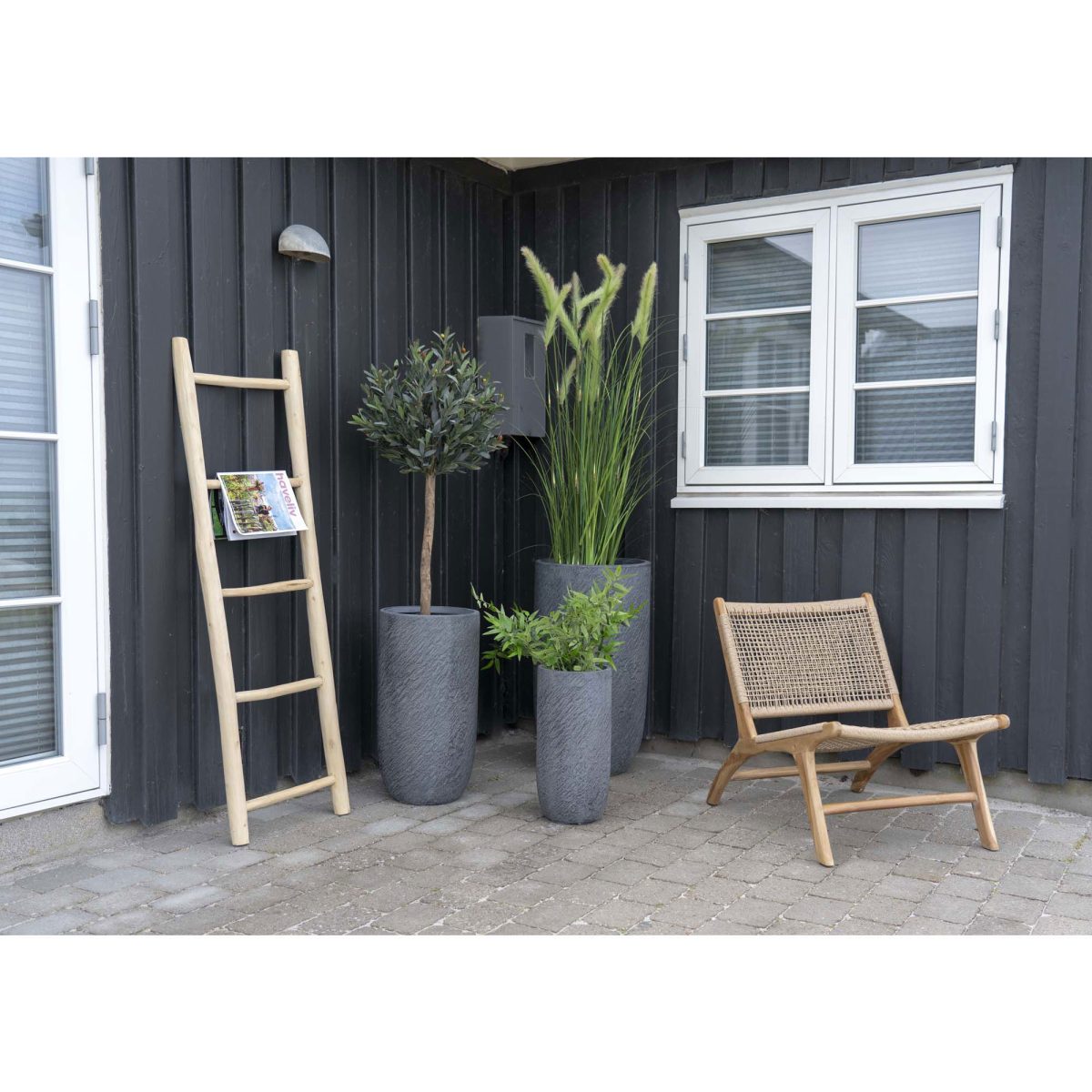 Teak ladder - Decoratieladder van natuurlijk teakhout - Afbeelding 2