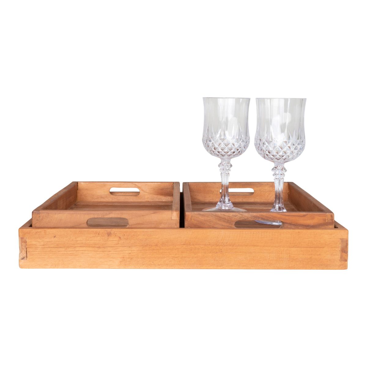 Faro dienblad - 3 dienbladen in teak - Afbeelding 3