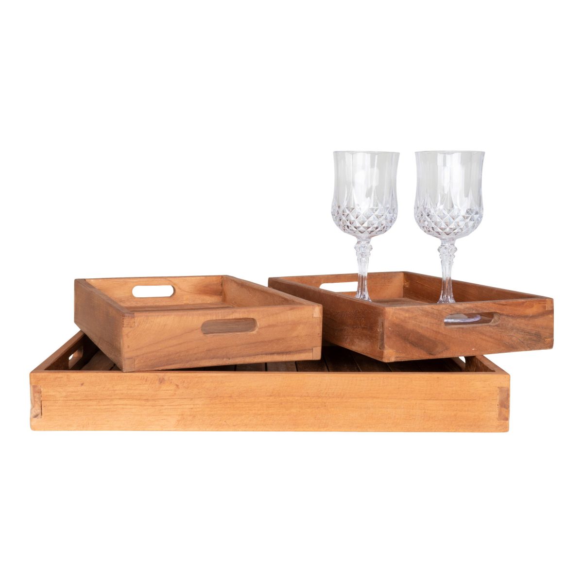 Faro dienblad - 3 dienbladen in teak - Afbeelding 4