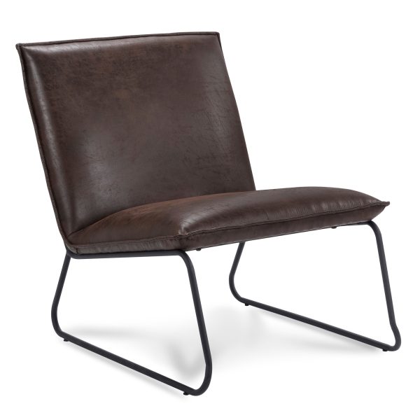 Fauteuil Chapman 1-zits Stof Rawhide Brown 03 Met frame in Gun kleur