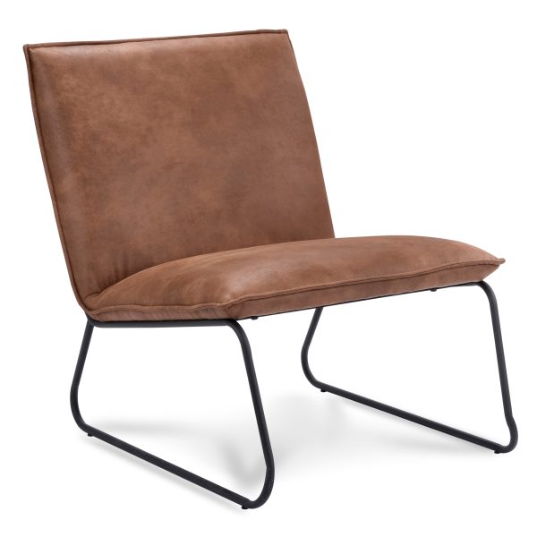 Fauteuil Chapman 1-zits Stof Rawhide Cognac 12 met geweer kleurig frame