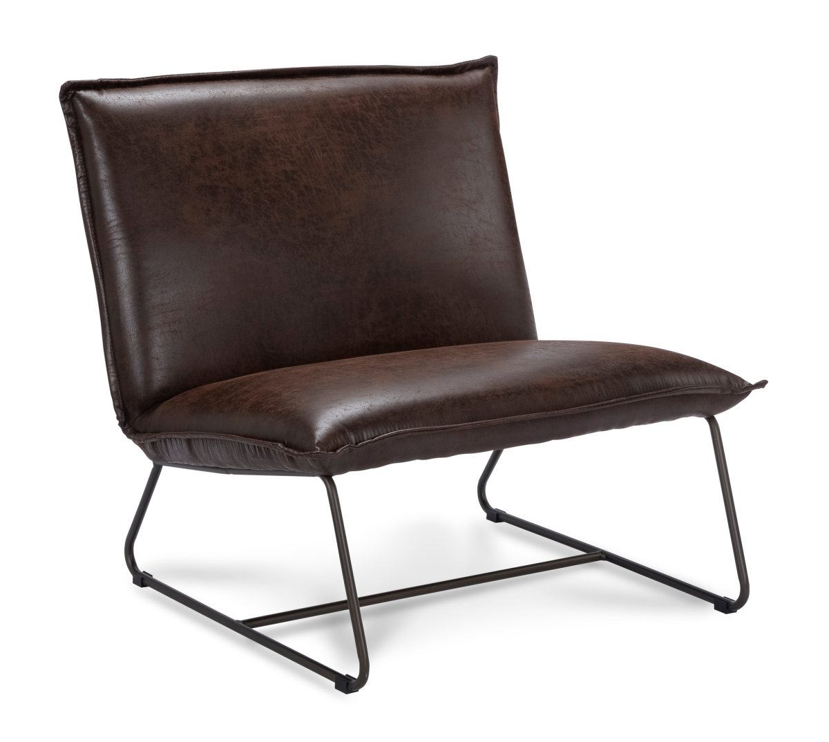 Fauteuil Chapman 1,5-zits Stof Rawhide Brown 03 Met frame in Gun kleur - Afbeelding 1