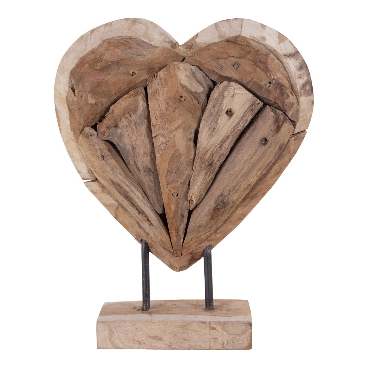 Almada Hart - Decoratiehart in teak. - Afbeelding 1