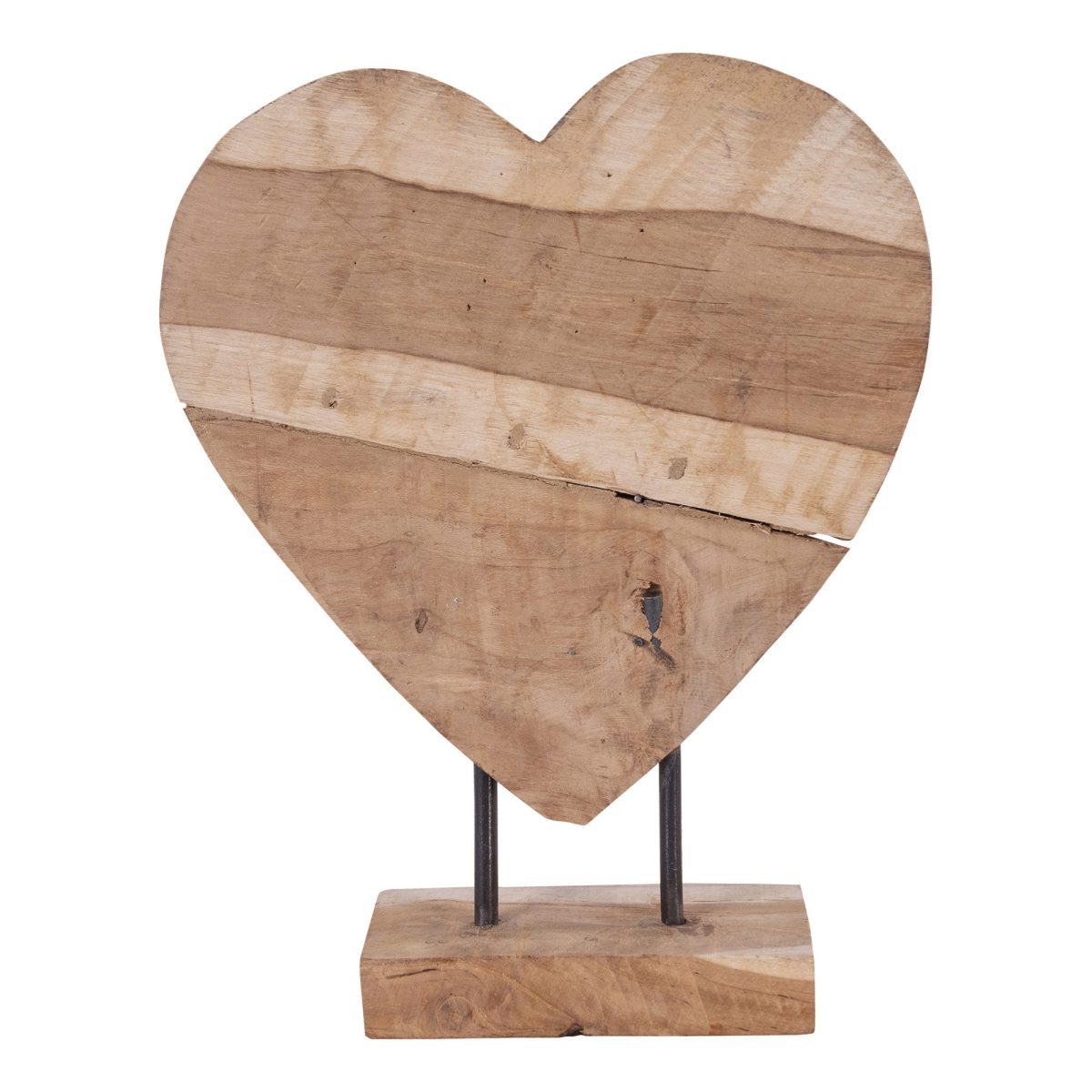 Almada Hart - Decoratiehart in teak. - Afbeelding 3