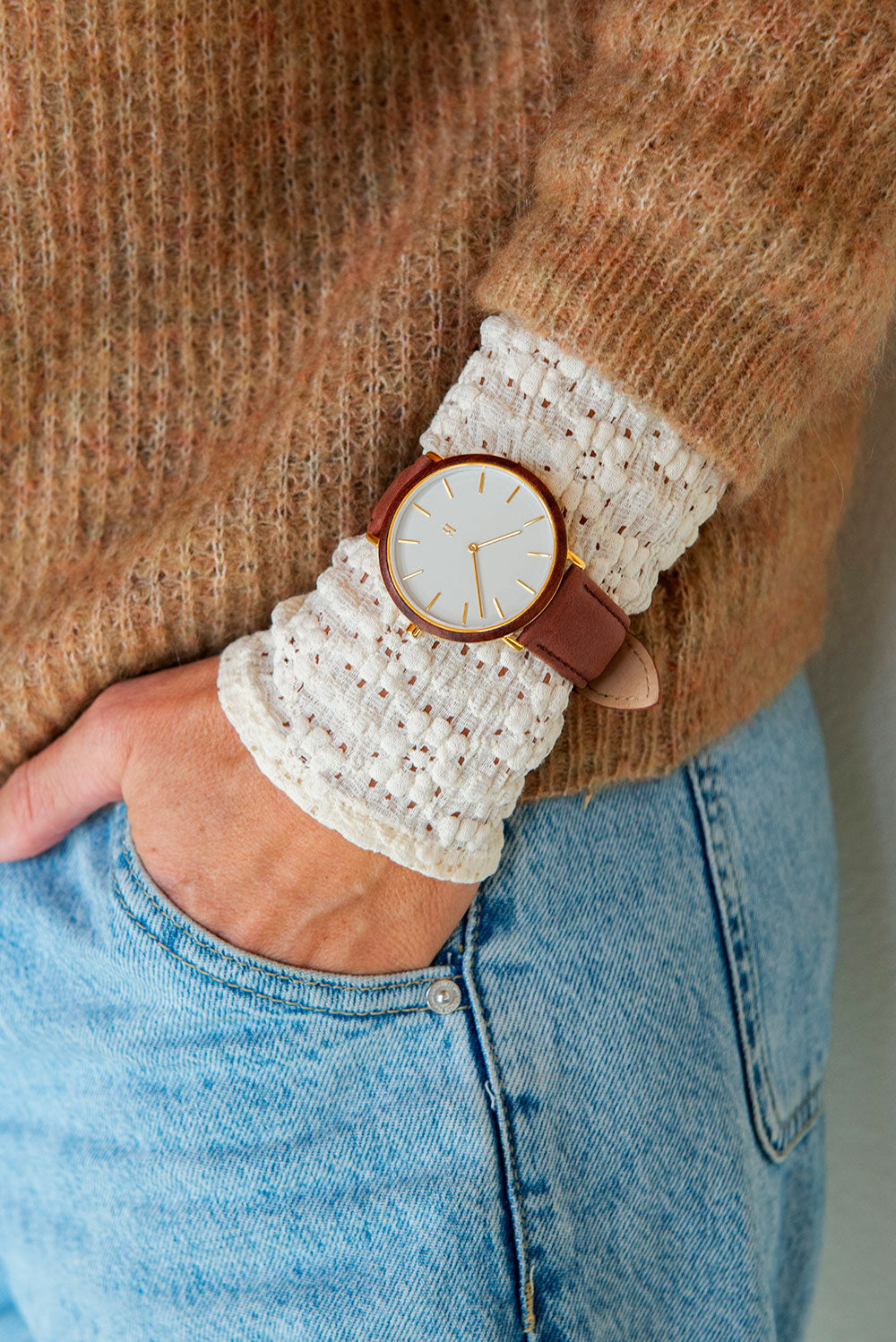 601430202004-2.jpg Horloge Warm Grijs - Afbeelding 3