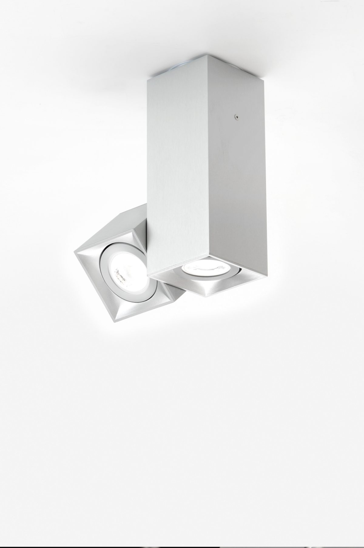 Dau 80 plafondlamp 2 x GU10 Geborsteld aluminium - Afbeelding 1