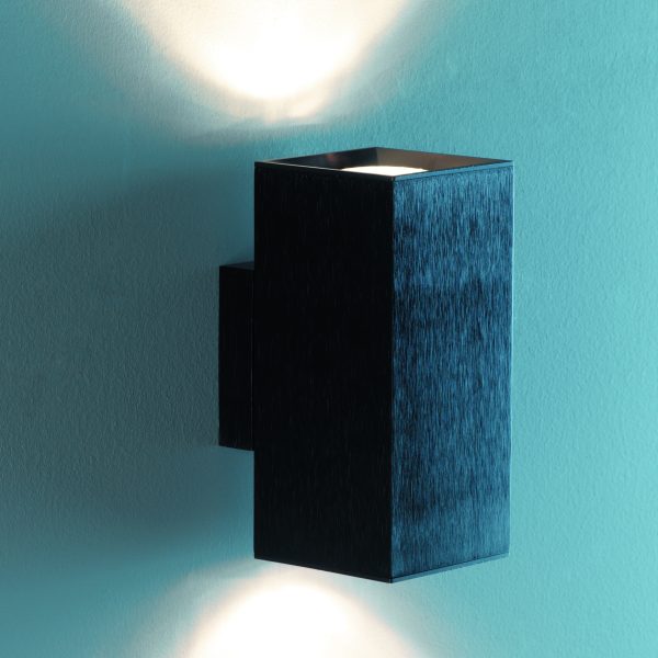 Dau 80 Wandlamp 2 x GU10 Geborsteld zwart aluminium