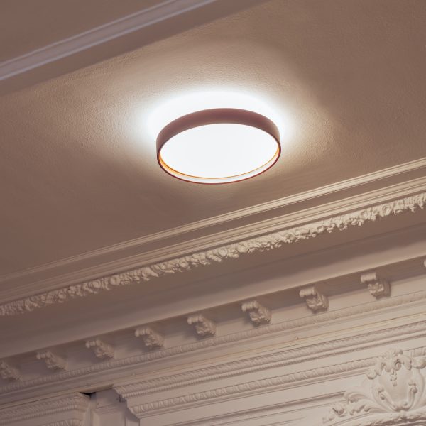 Alina plafondlamp @ 37 cm 2 x E27 Bourgondië + gouden gestructureerd interieur