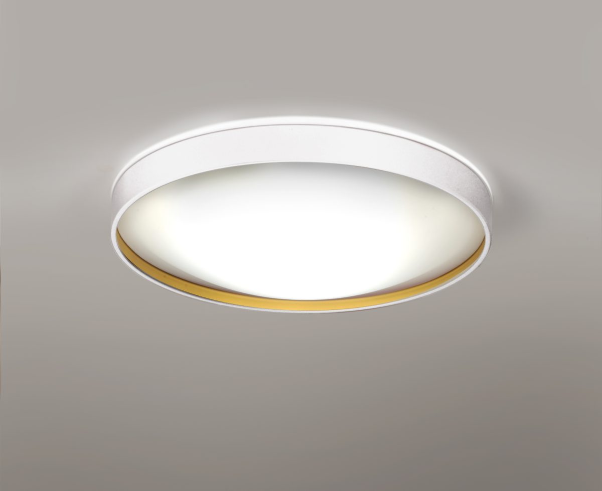 Alina plafondlamp @ 50 cm 3 x E27 Wit + goud textuur interieur - Afbeelding 1