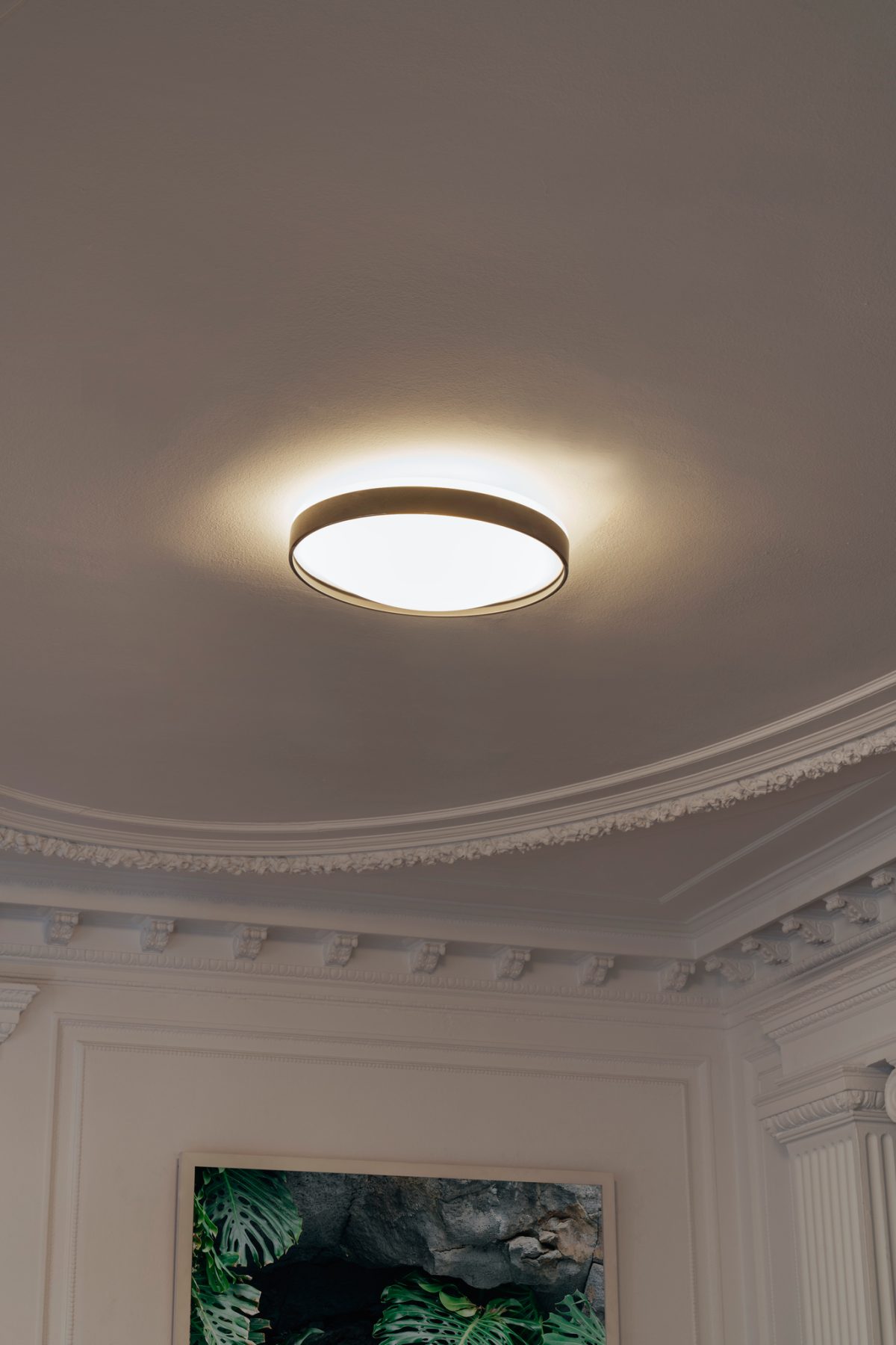 Alina plafondlamp @ 50 cm 3 x E27 Glanzend chroom + zwart gestructureerd interieur - Afbeelding 2