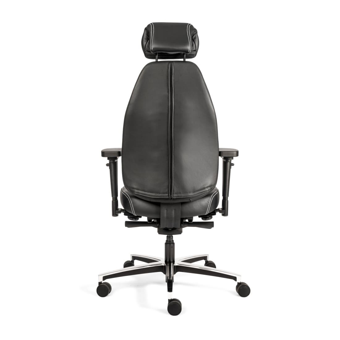 7000024C-5.jpg Hoofdsteun - Bureaustoel Zwart leder - Afbeelding 6