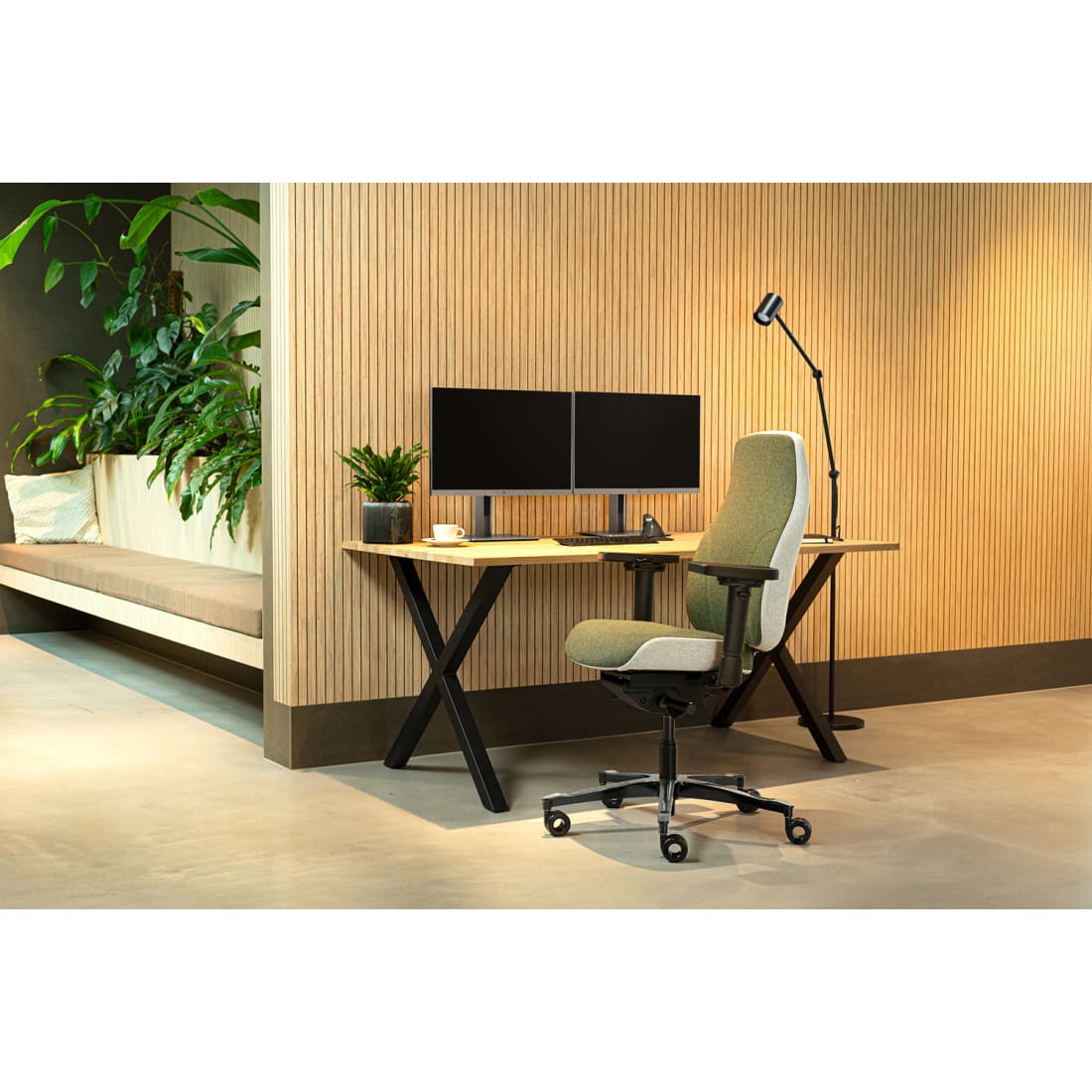 7000187C-11.jpg Bureaustoel Facet Wol Olive/Ashgrey - Afbeelding 12