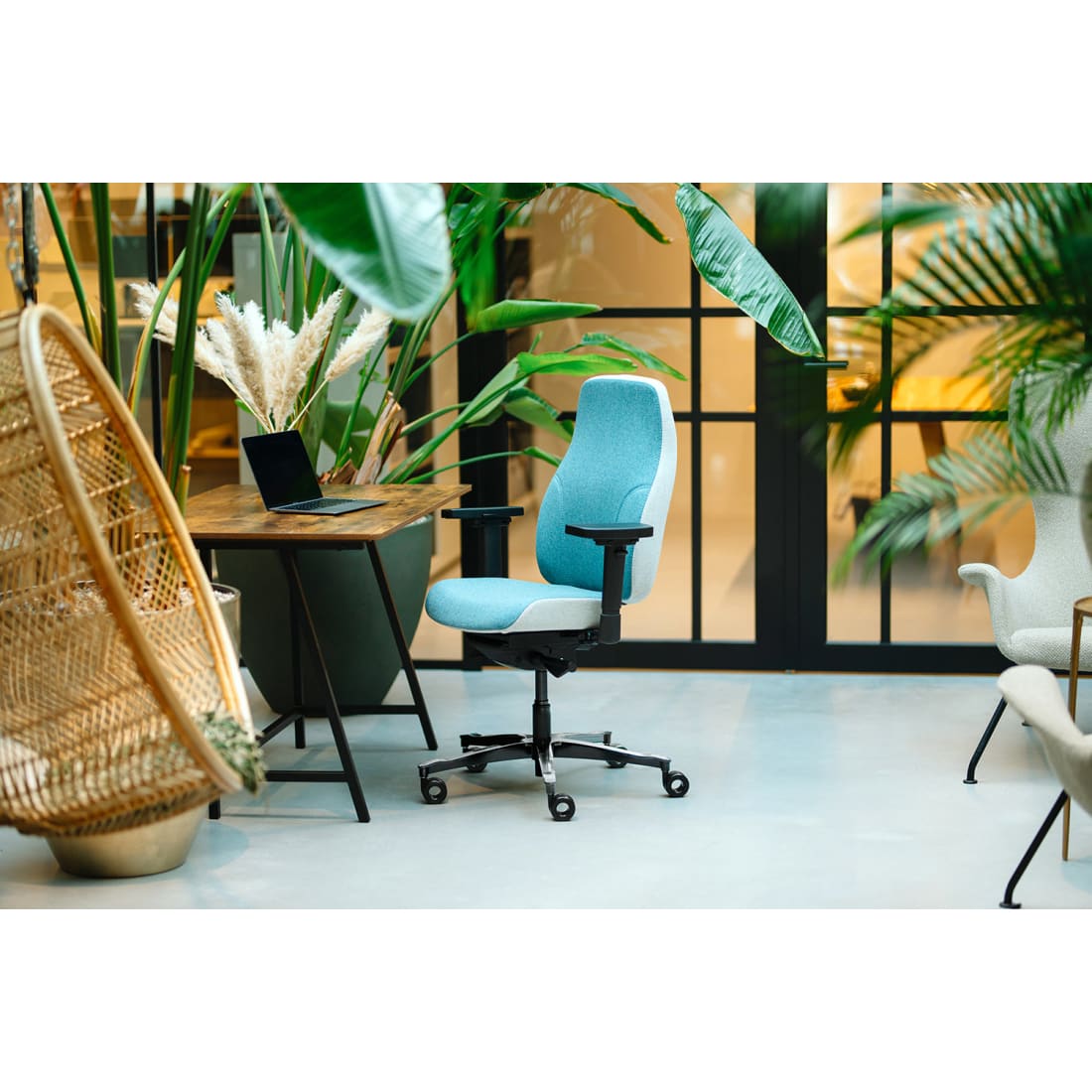 7000188C-10.jpg Bureaustoel Facet Wol Azure/Ashgrey - Afbeelding 11
