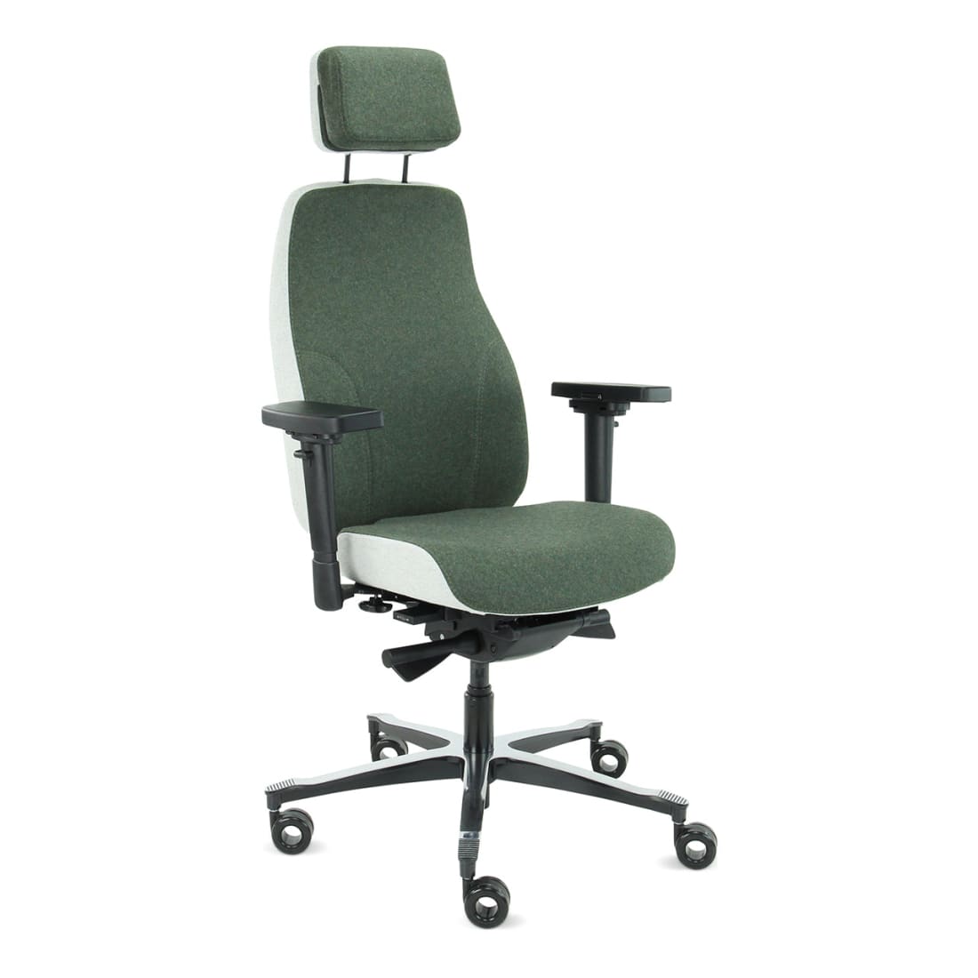 7000191C-0.jpg Bureaustoel Facet Wol Olive/Ashgrey - Afbeelding 1