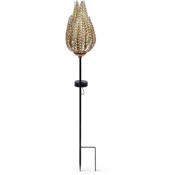 Zonnetuinlamp - GARDEN ID Fougere - 16 x 46 cm - Verlichting 6-8 uur - Aan/uit knop - Oplaadbare AAA-batterij.