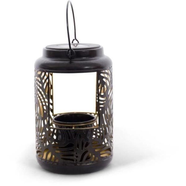 Zonnelantaarn - TUIN ID Bloemlamp - 12 x 19 cm Pot 6,5 x 6 cm - 8 uur verlichting - AAA batterij - Opengewerkt ontwerp.