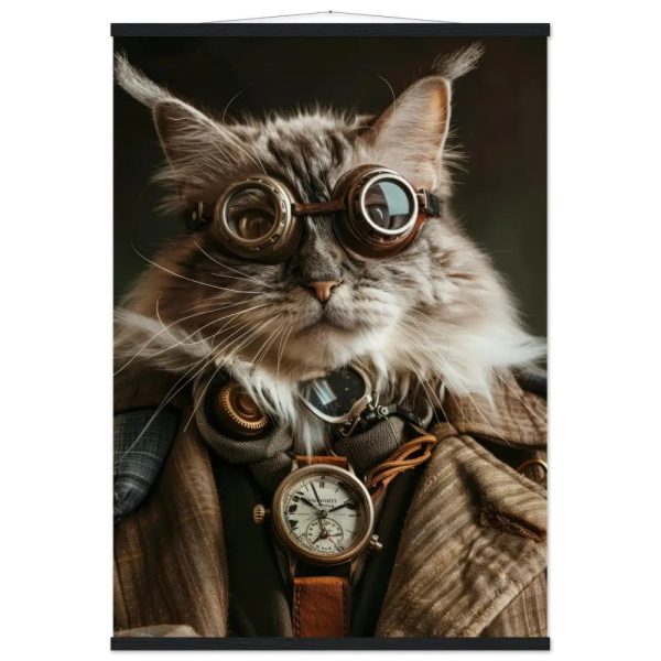 Schoolposter van een mannelijke Oosters Langhaar kat