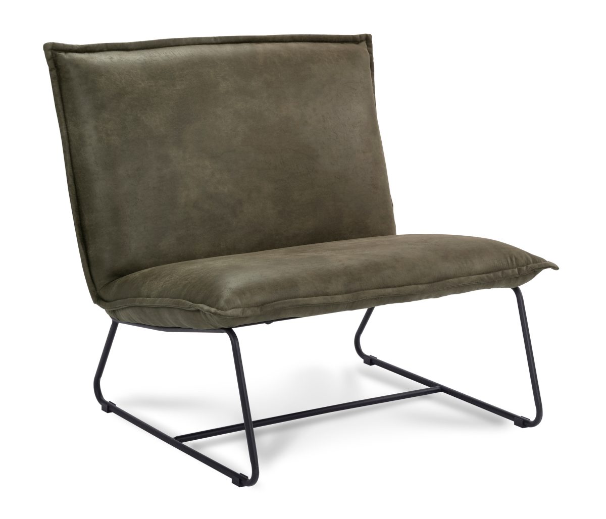 Fauteuil Chapman 1,5-zits Stof Rawhide Groen Frame in Gun-kleur - Afbeelding 1