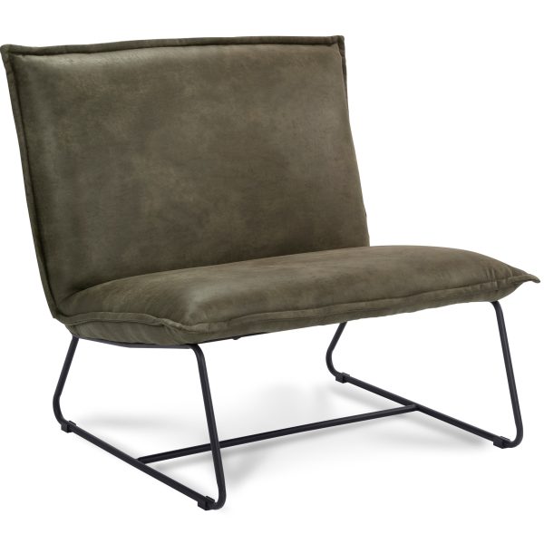 Fauteuil Chapman 1,5-zits Stof Rawhide Groen Frame in Gun-kleur