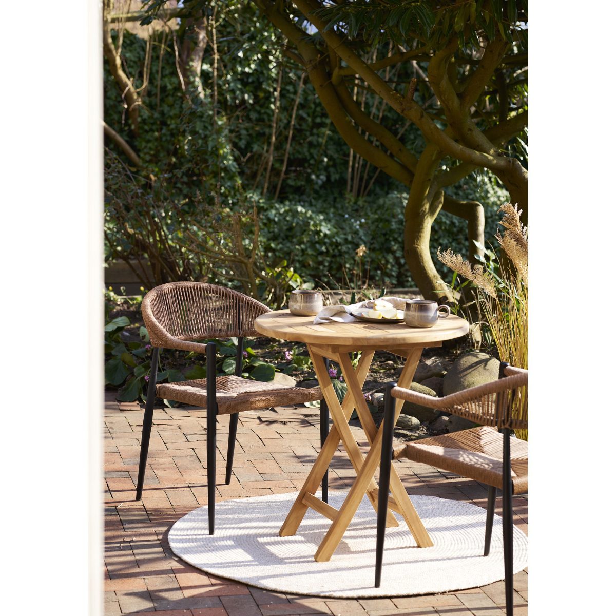 Oviedo Teak Eettafel - Eettafel in teak Ã˜70x75cm - Afbeelding 2