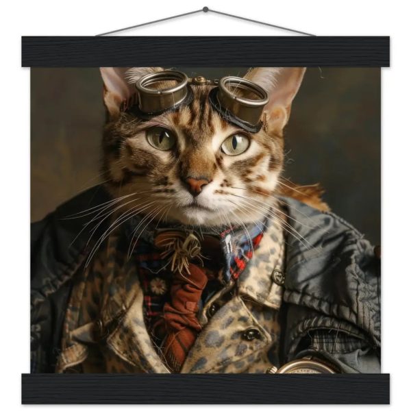 Schoolposter van een mannelijke Savannah kat