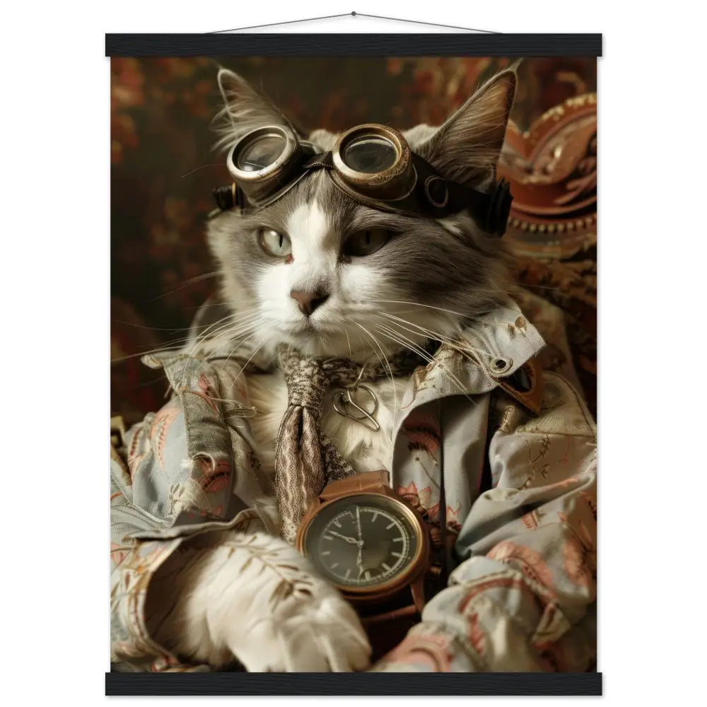 7b86f54d-b605-4acc-b2fb-621c4c9035ab-0.jpg Schoolposter van een vrouwelijke Chartreux kat - Afbeelding 1