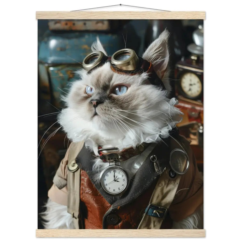 7d7f3ab9-7555-4b47-a470-61d22d99442c-0.jpg Schoolposter van een mannelijke LaPerm kat - Afbeelding 1