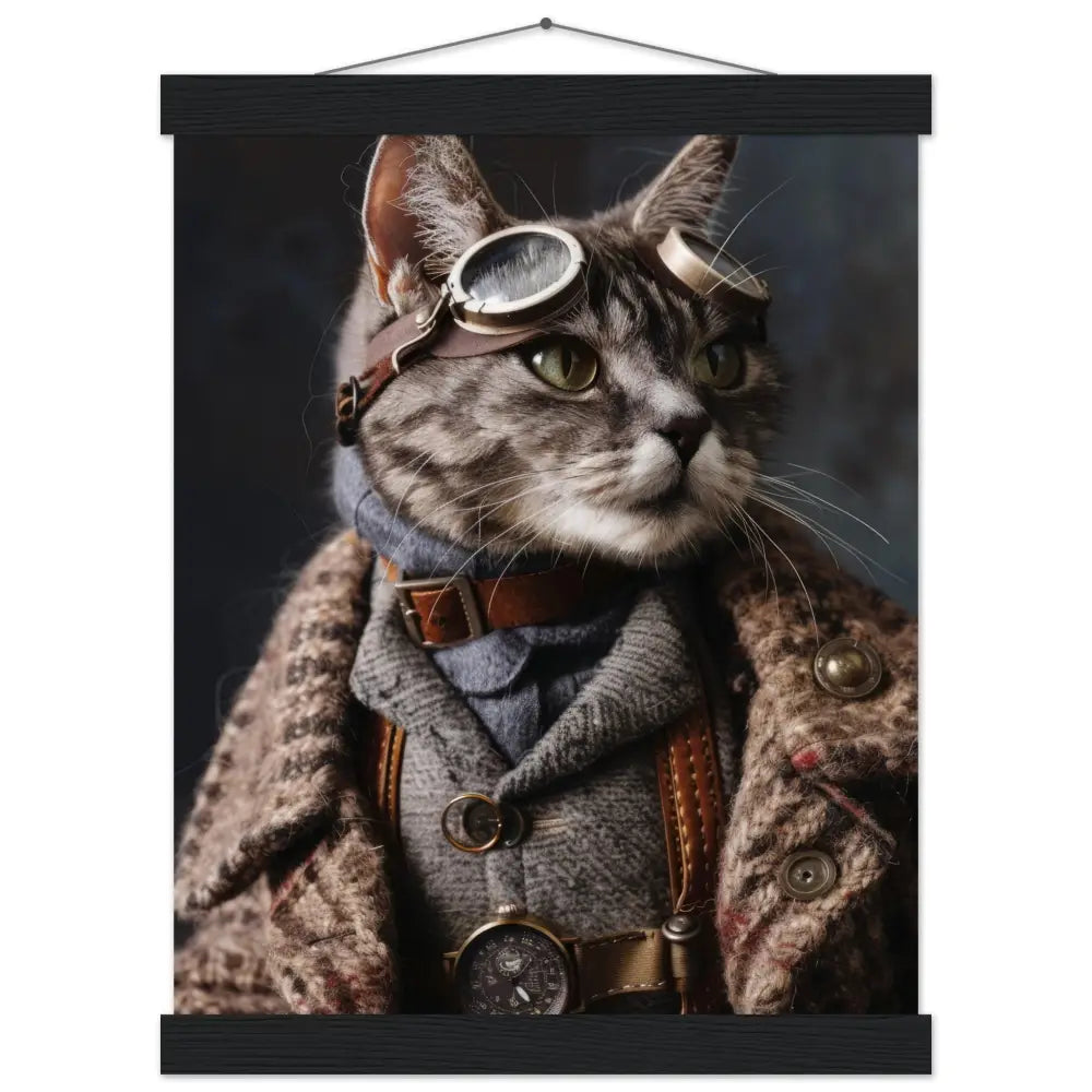7fffc6bb-2c11-42a3-9bbb-39e344d1a271-0.jpg Schoolposter van een mannelijke Egyptische Mau kat - Afbeelding 1