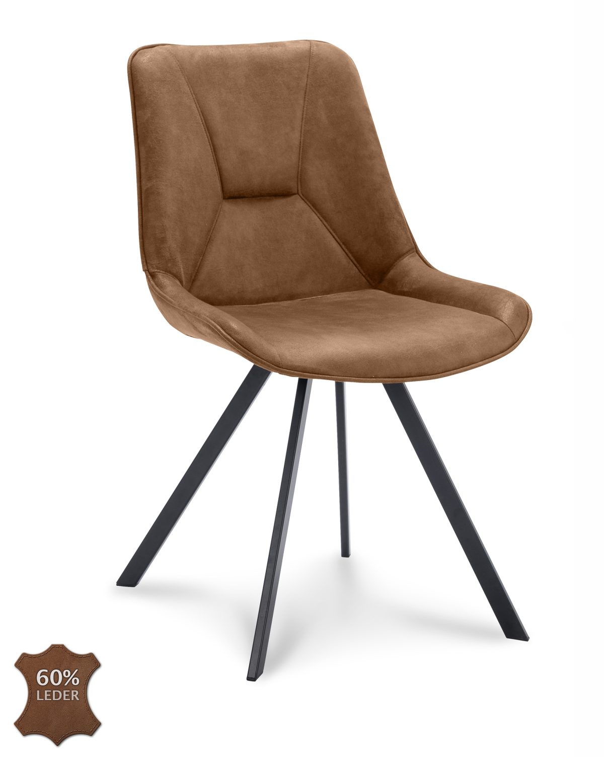 Stoel Blake Microleder Bull Camel 09 Poot Zwart - Afbeelding 1