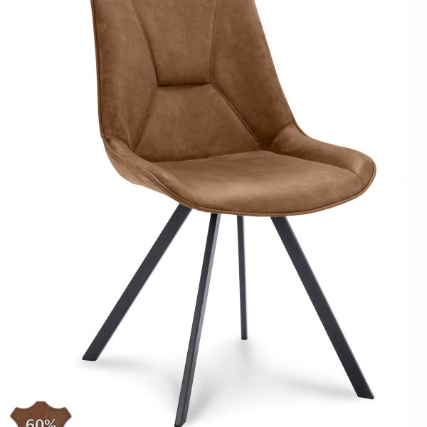 Stoel Blake Microleder Bull Camel 09 Poot Zwart