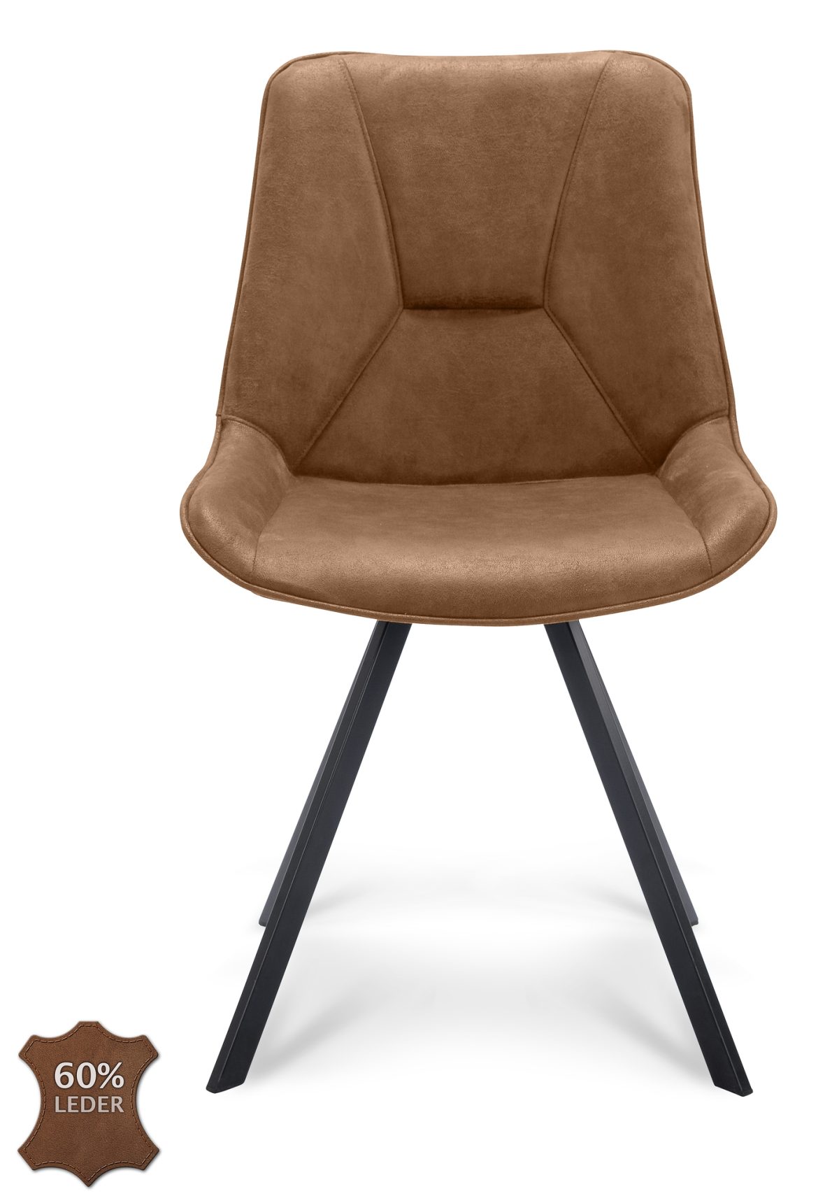 Stoel Blake Microleder Bull Camel 09 Poot Zwart - Afbeelding 2